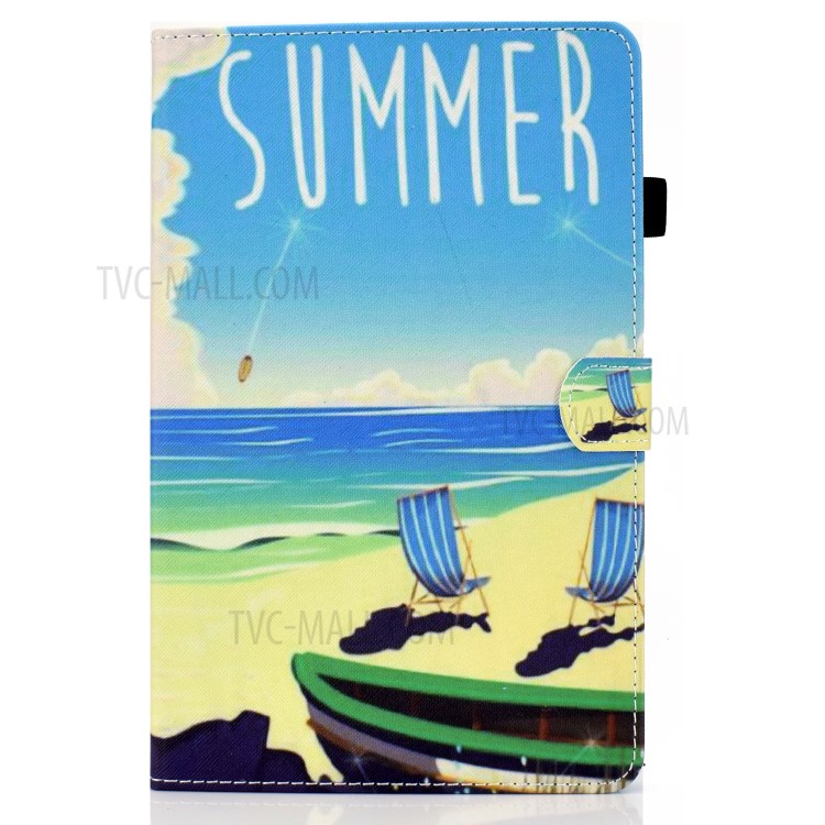 Stitching Design Pattern Printing Leather with Card Holder Tablet Cover for Huawei MatePad 10.4 (2020)/Honor V6 - Summer Beach-2