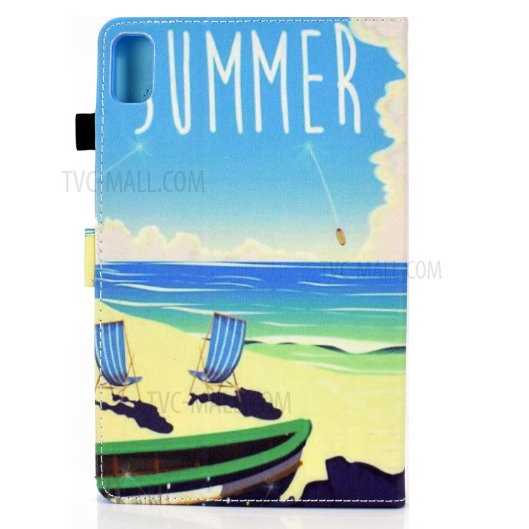 Stitching Design Pattern Printing Leather with Card Holder Tablet Cover for Huawei MatePad 10.4 (2020)/Honor V6 - Summer Beach-3