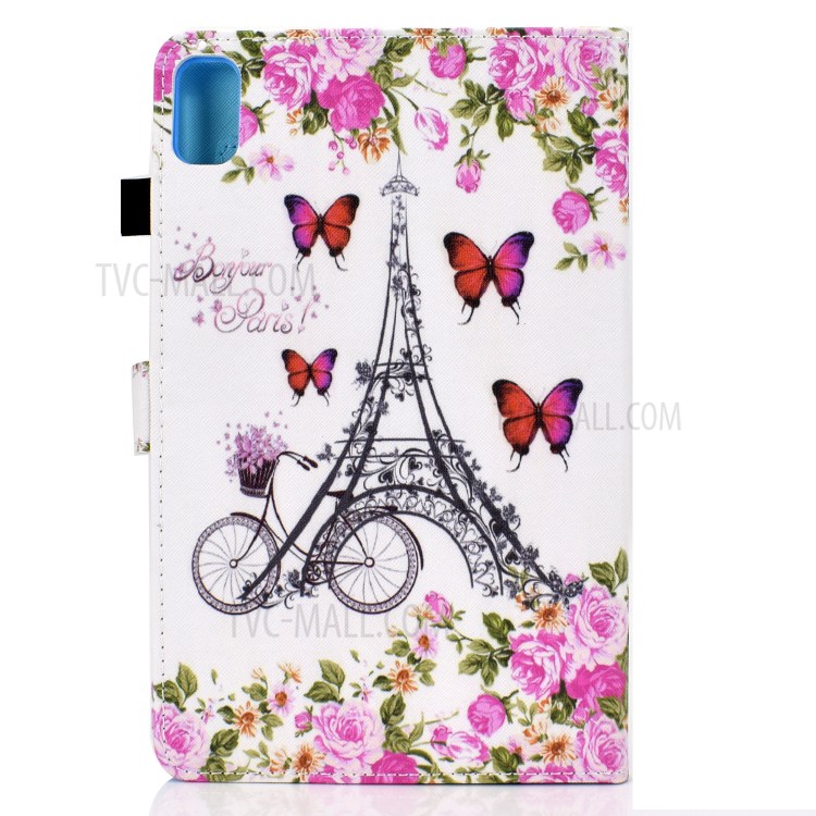 Stitching Design Pattern Printing Leather with Card Holder Tablet Cover for Huawei MatePad 10.4 (2020)/Honor V6 - Eiffel Tower-3