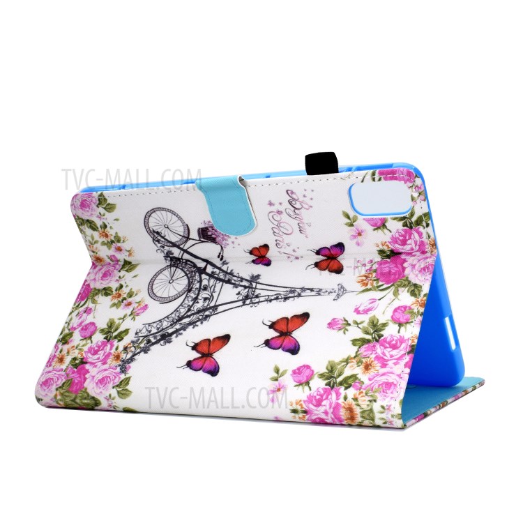 Stitching Design Pattern Printing Leather with Card Holder Tablet Cover for Huawei MatePad 10.4 (2020)/Honor V6 - Eiffel Tower-4