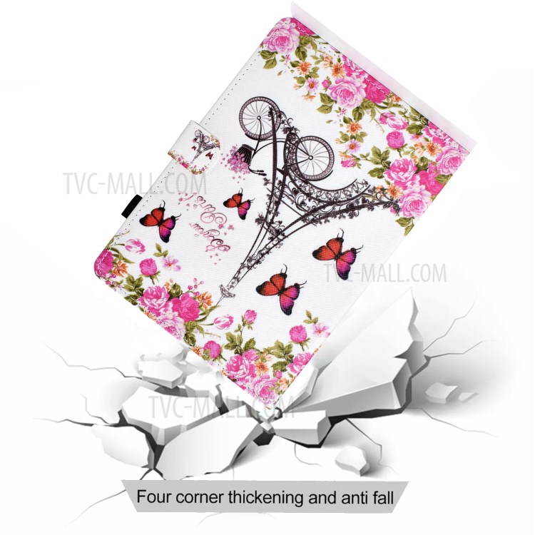 Stitching Design Pattern Printing Leather with Card Holder Tablet Cover for Huawei MatePad 10.4 (2020)/Honor V6 - Eiffel Tower-8