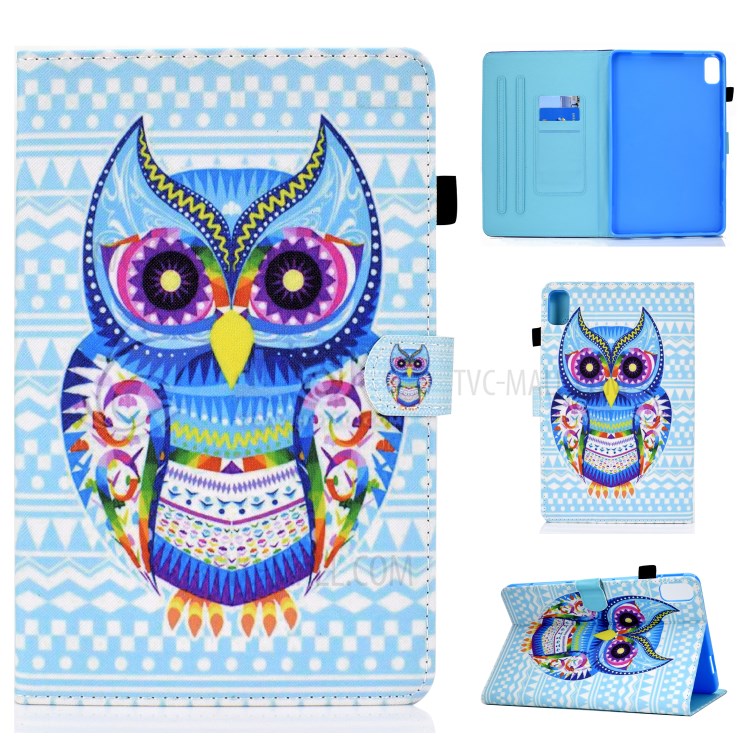 Stitching Design Pattern Printing Leather with Card Holder Tablet Cover for Huawei MatePad 10.4 (2020)/Honor V6 - Stylish Owl-1
