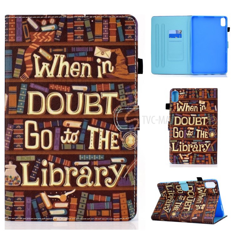 Stitching Design Pattern Printing Leather with Card Holder Tablet Cover for Huawei MatePad 10.4 (2020)/Honor V6 - Books-1