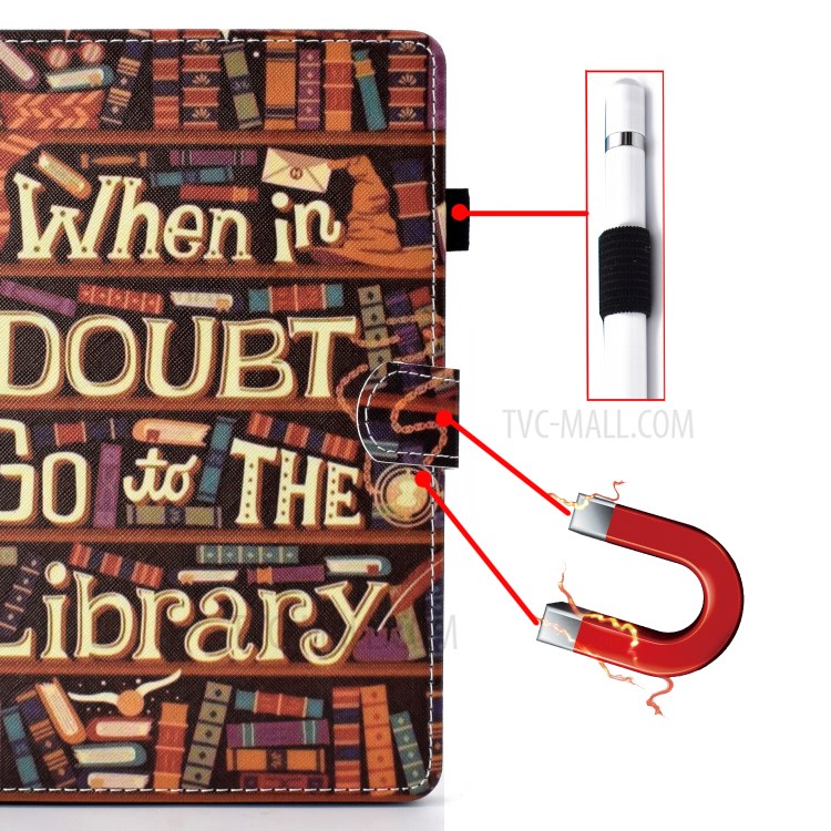 Stitching Design Pattern Printing Leather with Card Holder Tablet Cover for Huawei MatePad 10.4 (2020)/Honor V6 - Books-7