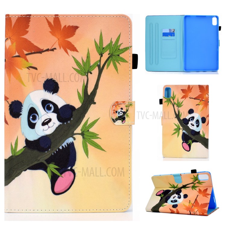 Stitching Design Pattern Printing Leather with Card Holder Tablet Cover for Huawei MatePad 10.4 (2020)/Honor V6 - Panda on the Tree-1