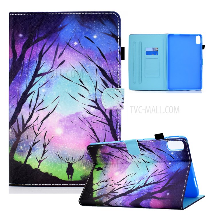 Stitching Design Pattern Printing Leather with Card Holder Tablet Cover for Huawei MatePad 10.4 (2020)/Honor V6 - Starry Sky-1