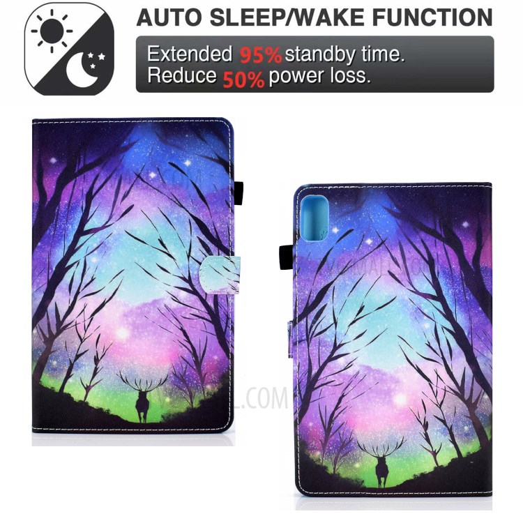 Stitching Design Pattern Printing Leather with Card Holder Tablet Cover for Huawei MatePad 10.4 (2020)/Honor V6 - Starry Sky-6