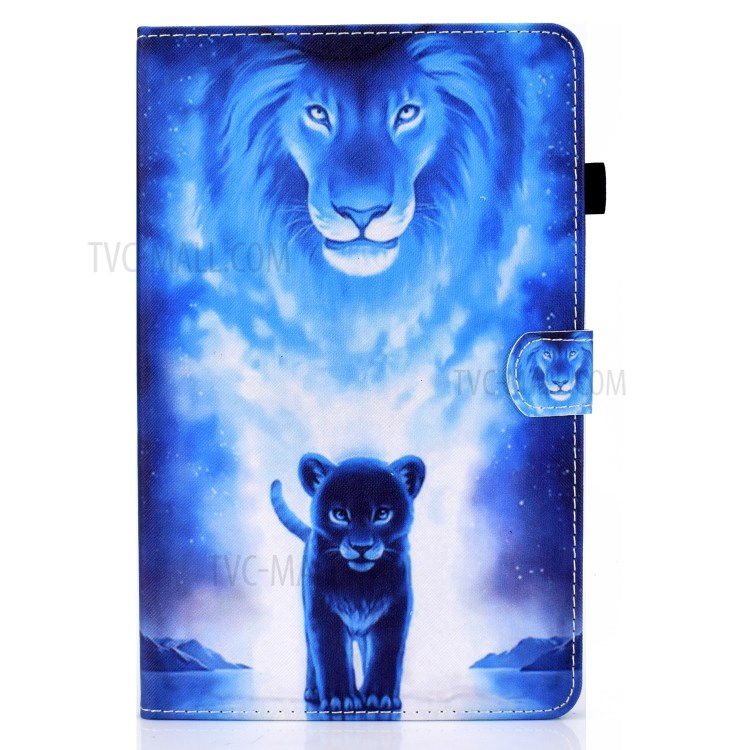 Stitching Design Pattern Printing Leather with Card Holder Tablet Cover for Huawei MatePad 10.4 (2020)/Honor V6 - Lion-2