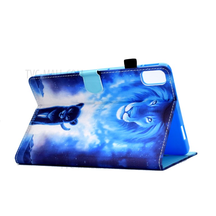 Stitching Design Pattern Printing Leather with Card Holder Tablet Cover for Huawei MatePad 10.4 (2020)/Honor V6 - Lion-4
