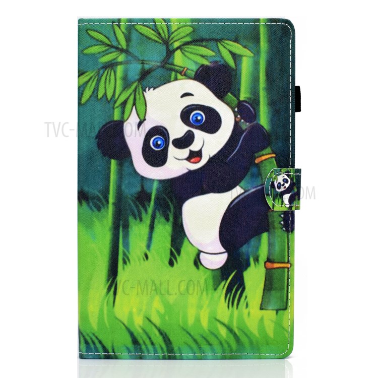 Stitching Leather with Card Holder Tablet Cover with Pattern Printing for Huawei MatePad T10/T10S - Panda and Bamboo-2