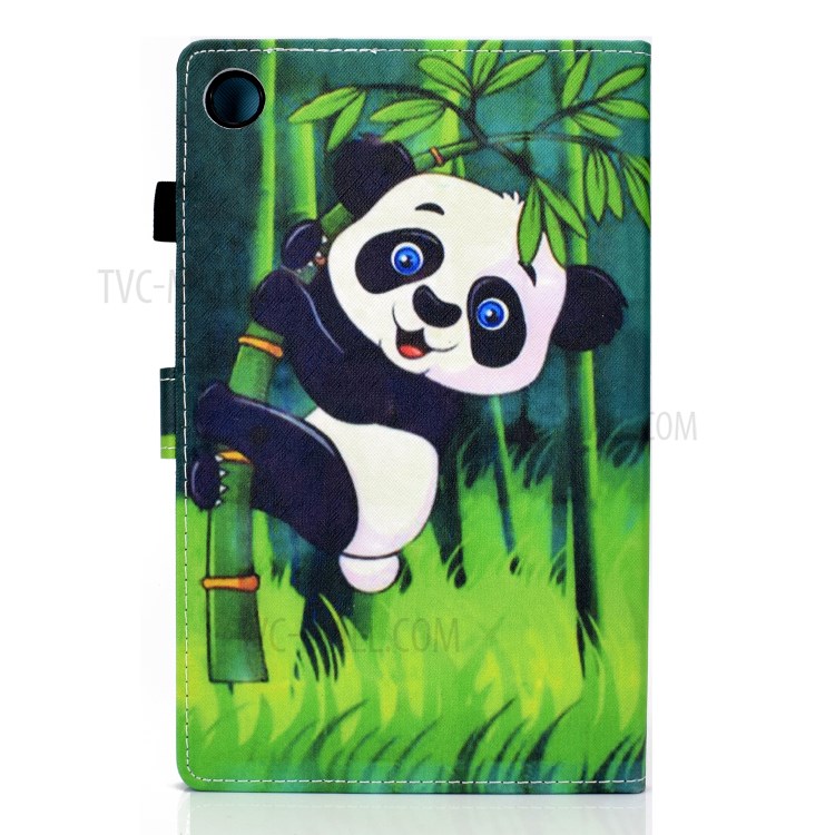 Stitching Leather with Card Holder Tablet Cover with Pattern Printing for Huawei MatePad T10/T10S - Panda and Bamboo-3