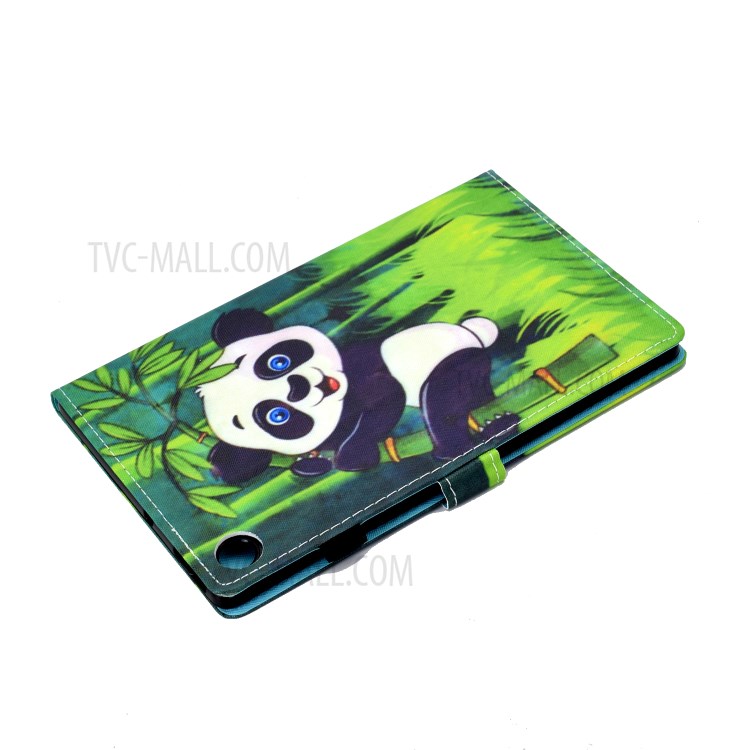 Stitching Leather with Card Holder Tablet Cover with Pattern Printing for Huawei MatePad T10/T10S - Panda and Bamboo-6