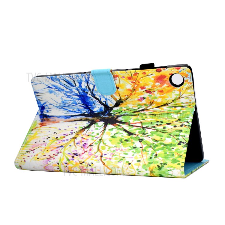 Stitching Leather with Card Holder Tablet Cover with Pattern Printing for Huawei MatePad T10/T10S - Life Tree-4