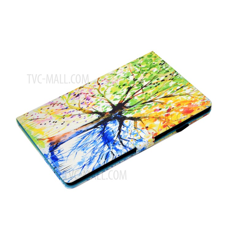 Stitching Leather with Card Holder Tablet Cover with Pattern Printing for Huawei MatePad T10/T10S - Life Tree-5