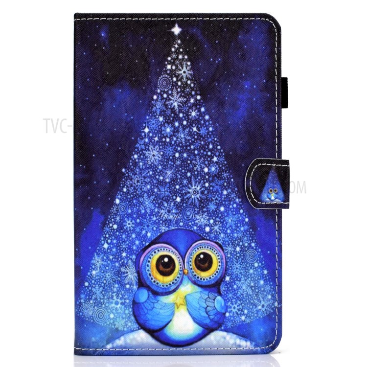 Stitching Leather with Card Holder Tablet Cover with Pattern Printing for Huawei MatePad T10/T10S - Blue Owl-2