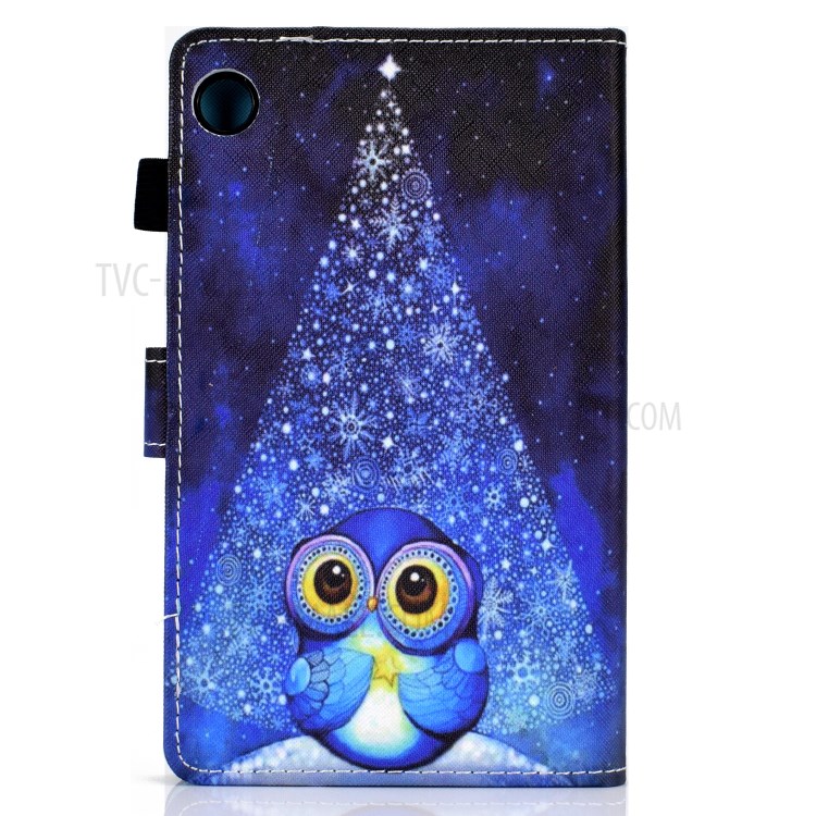 Stitching Leather with Card Holder Tablet Cover with Pattern Printing for Huawei MatePad T10/T10S - Blue Owl-3