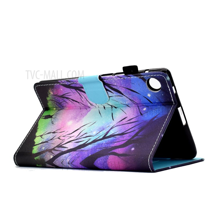 Stitching Leather with Card Holder Tablet Cover with Pattern Printing for Huawei MatePad T10/T10S - Starry Sky-4