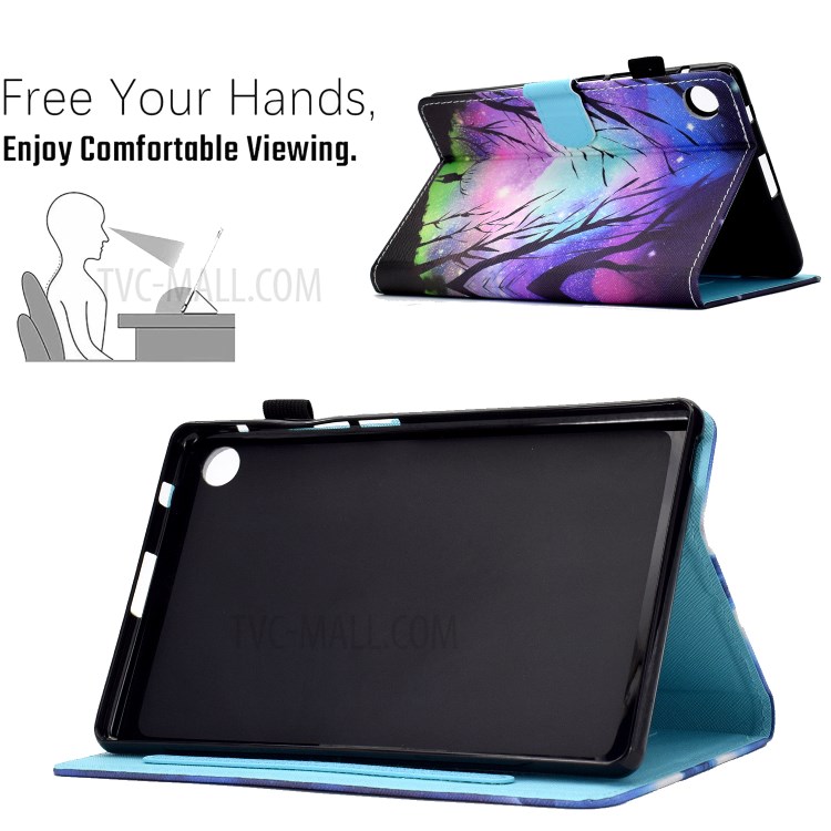 Stitching Leather with Card Holder Tablet Cover with Pattern Printing for Huawei MatePad T10/T10S - Starry Sky-5
