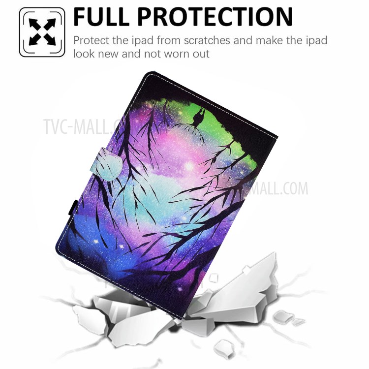 Stitching Leather with Card Holder Tablet Cover with Pattern Printing for Huawei MatePad T10/T10S - Starry Sky-6