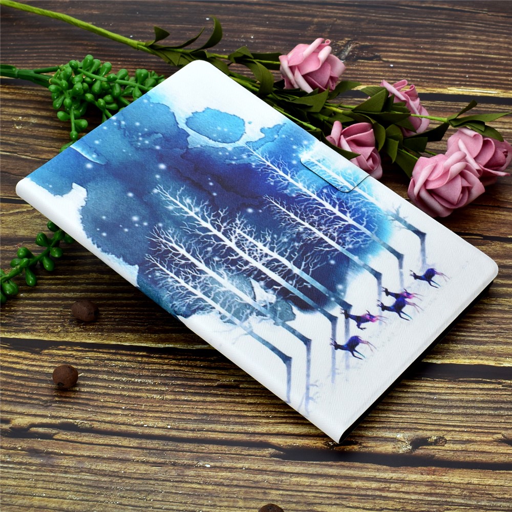 Pattern Printing Leather Stand for Huawei MatePad T10S/T10 Tablet Shell - Trees and Elks-12