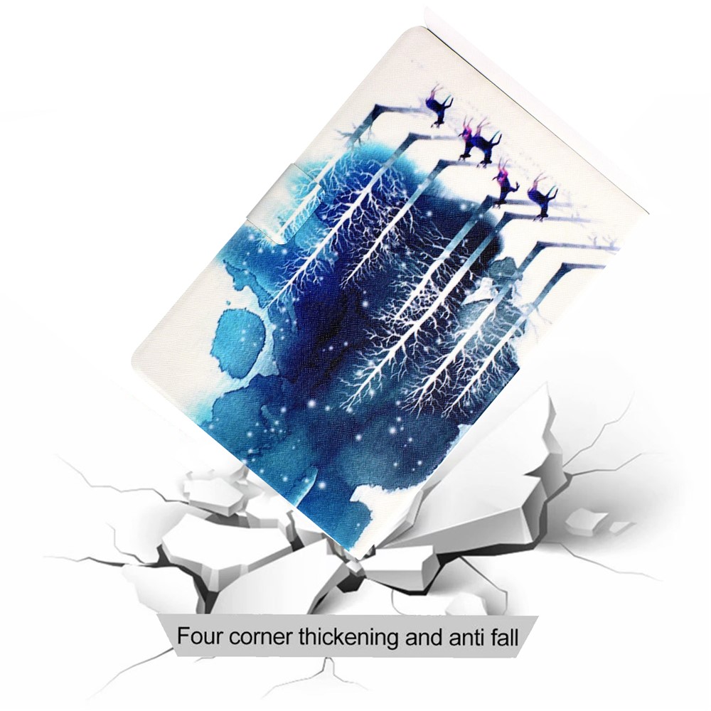 Pattern Printing Leather Stand for Huawei MatePad T10S/T10 Tablet Shell - Trees and Elks-7