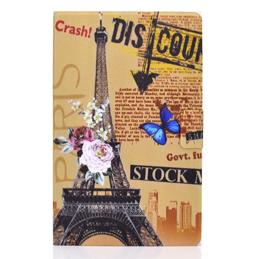 Padrão Printing Leather Stand Para Huawei Matepad T10s/t10 Comprimido Shell - Torre Eiffel-2