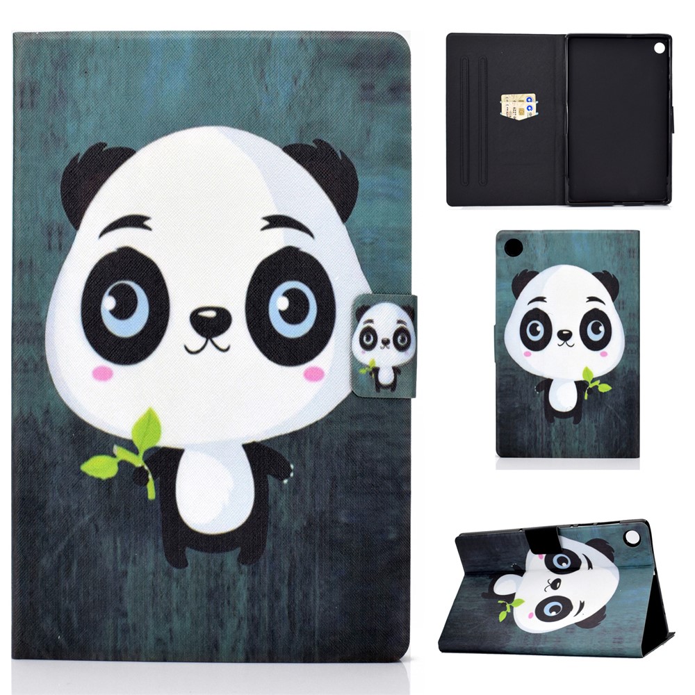 Pattern Printing Leather Stand for Huawei MatePad T10S/T10 Tablet Shell - Cute Panda-1
