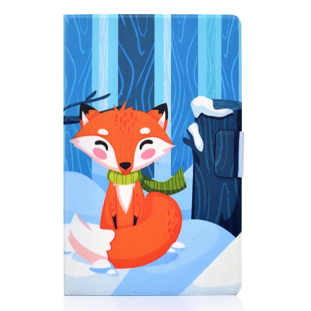 Pattern Printing Leather Stand for Huawei MatePad T10S/T10 Tablet Shell - Fox-2