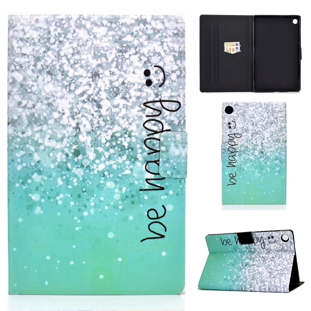Pattern Printing Leather Stand for Huawei MatePad T10S/T10 Tablet Shell - Be Happy-1