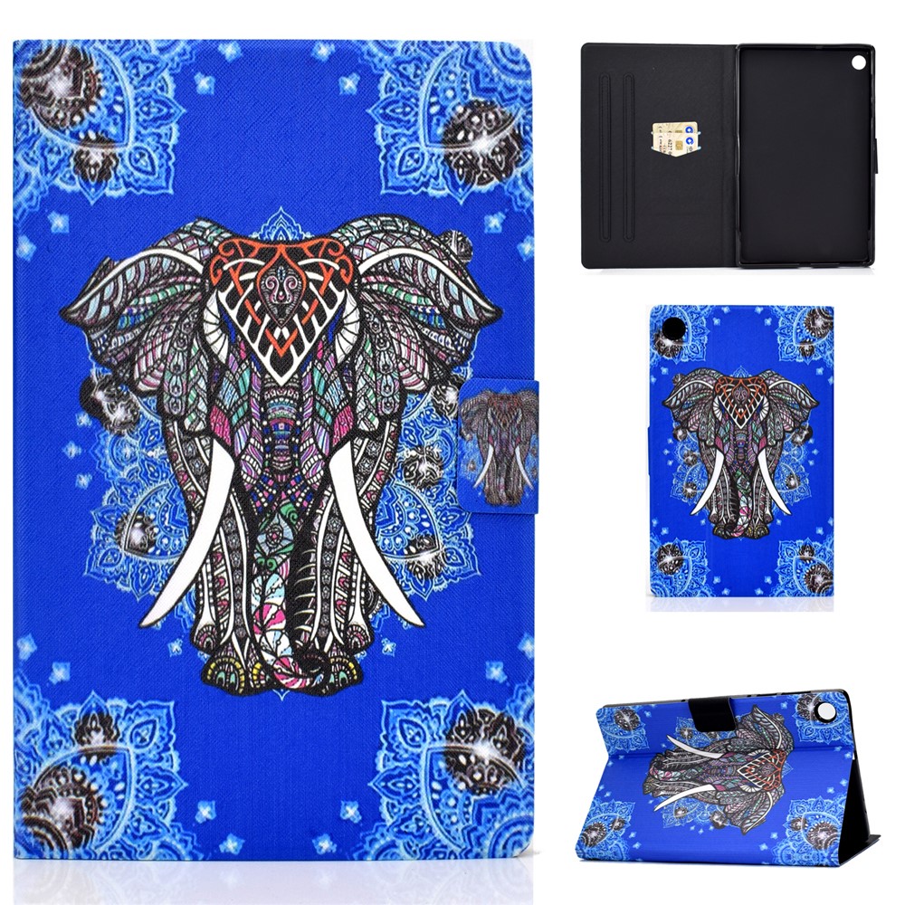 Pattern Printing Leather Stand for Huawei MatePad T10S/T10 Tablet Shell - Elephant-1