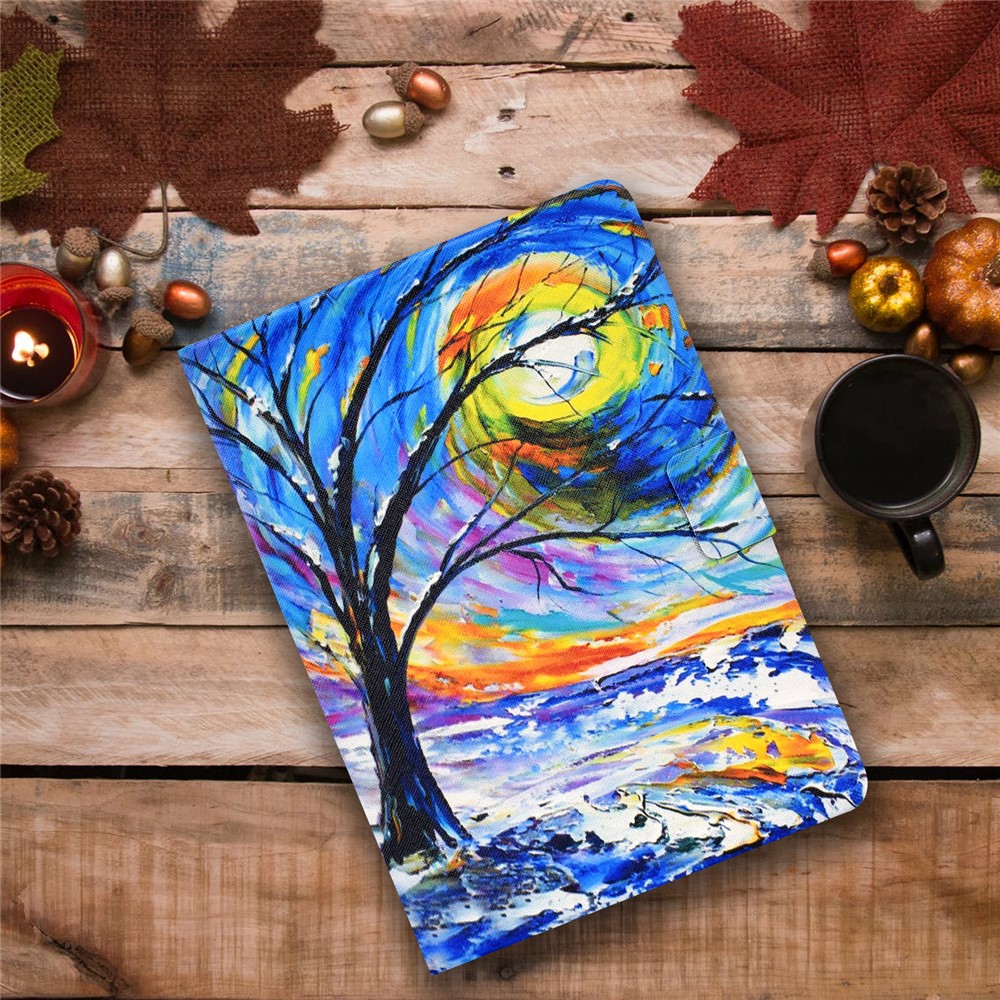 Pattern Printing Leather Stand for Huawei MatePad T10S/T10 Tablet Shell - Tree-8