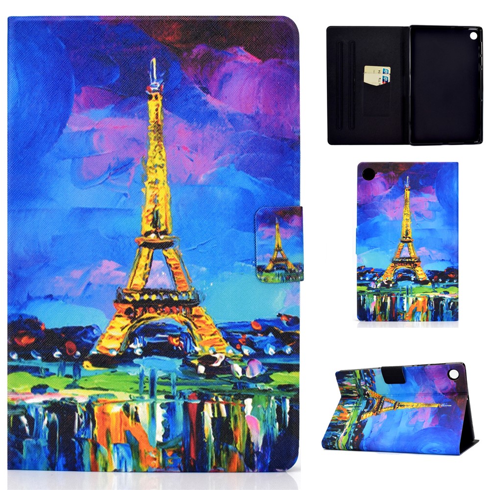Pattern Printing Leather Stand for Huawei MatePad T10S/T10 Tablet Shell - Tower-1