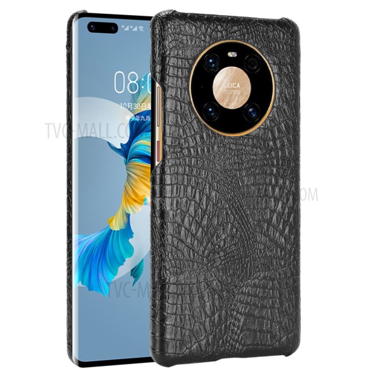 Crocodile Texture PC + PU Leather Phone Case Cover for Huawei Mate 40 Pro - Black-1
