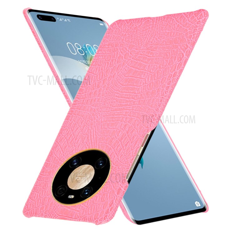 Crocodile Texture PC + PU Leather Phone Case Cover for Huawei Mate 40 Pro - Pink-2