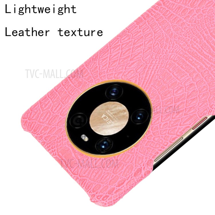 Crocodile Texture PC + PU Leather Phone Case Cover for Huawei Mate 40 Pro - Pink-4