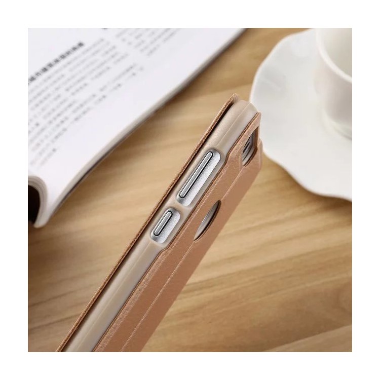 Leather Smart View Window Phone Shell for Huawei Honor 8 - Gold-6