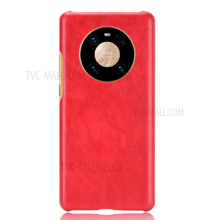 Litchi Texture PU Leather+PC Phone Cover for Huawei Mate 40 Pro Plus - Red-2