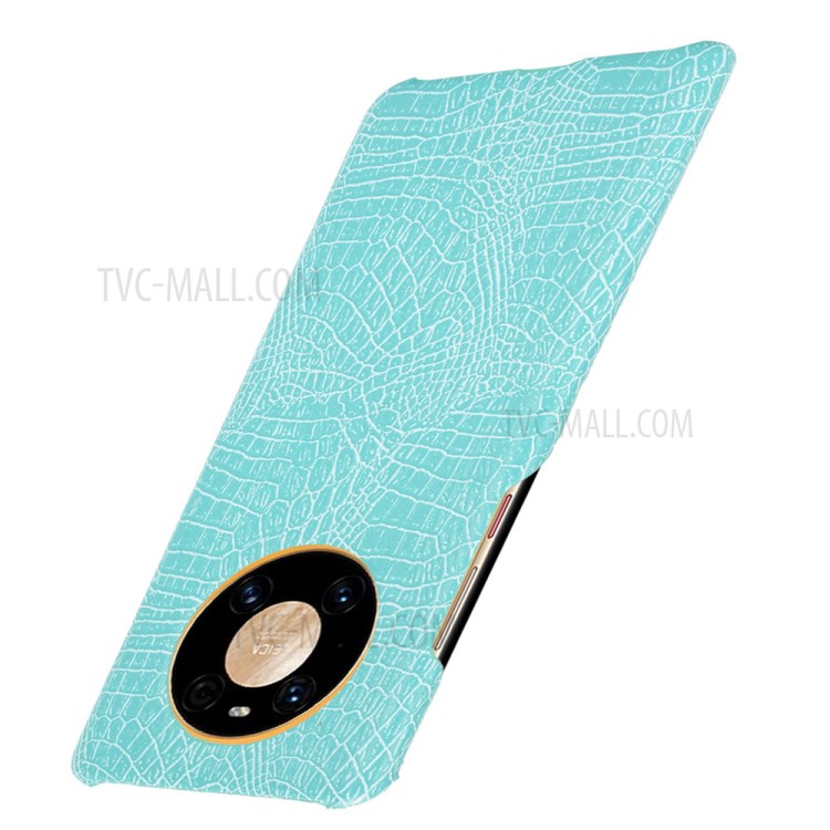 Crocodile Texture Hard Case PU Leather Coated Plastic Cover for Huawei Mate 40 Pro+ - Green-2