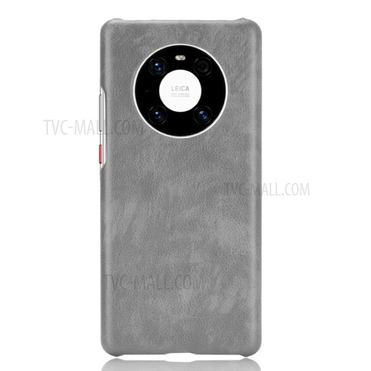 Litchi Texture PU Leather Coated PC Mobile Casing for Huawei Mate 40 - Grey-2