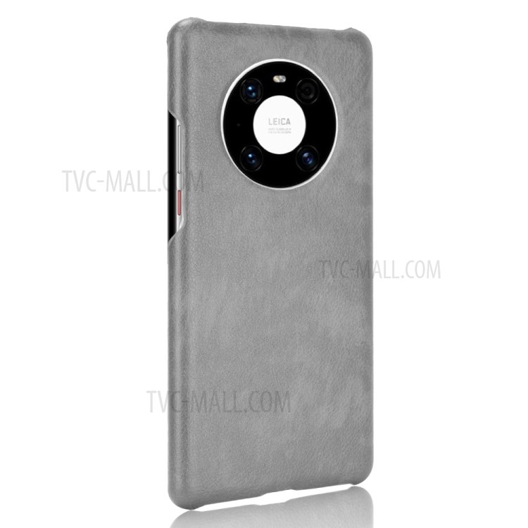 Litchi Texture PU Leather Coated PC Mobile Casing for Huawei Mate 40 - Grey-3