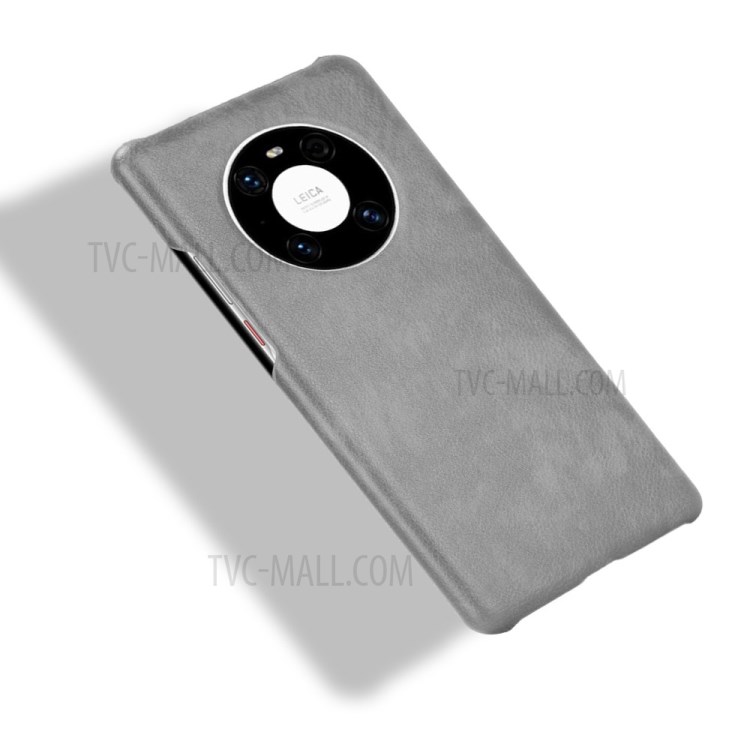 Litchi Texture PU Leather Coated PC Mobile Casing for Huawei Mate 40 - Grey-4