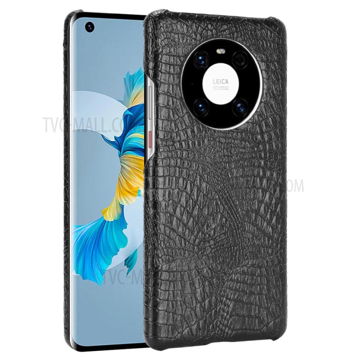 Crocodile Texture PC + PU Leather Phone Case Cover for Huawei Mate 40 - Black-1