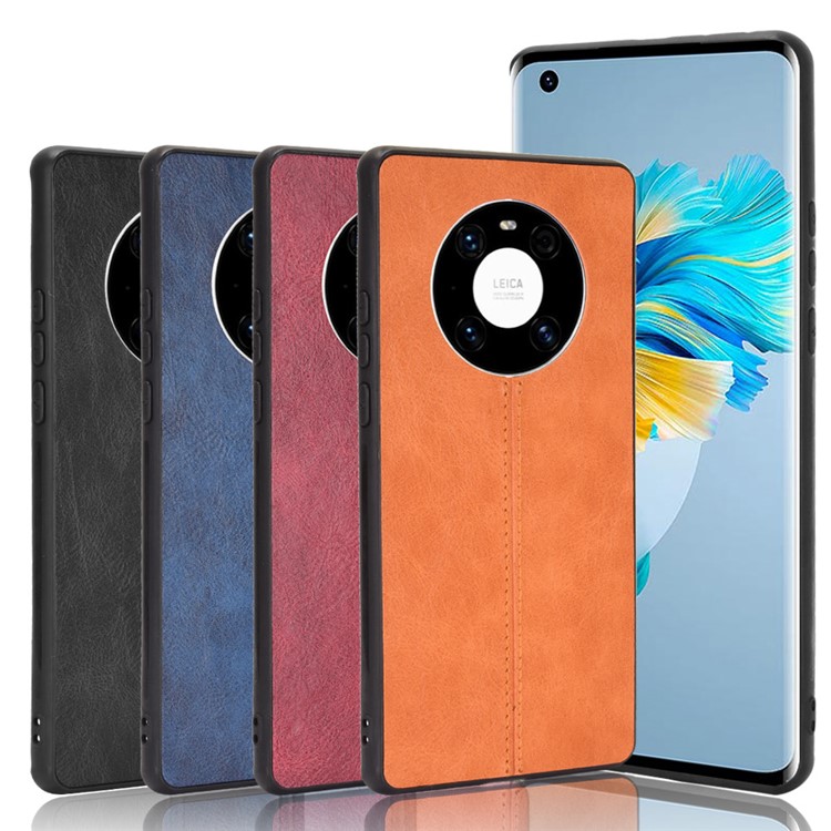 Stitching Line Design PU Leather Coated Hybrid Case for Huawei Mate 40 - Black-8