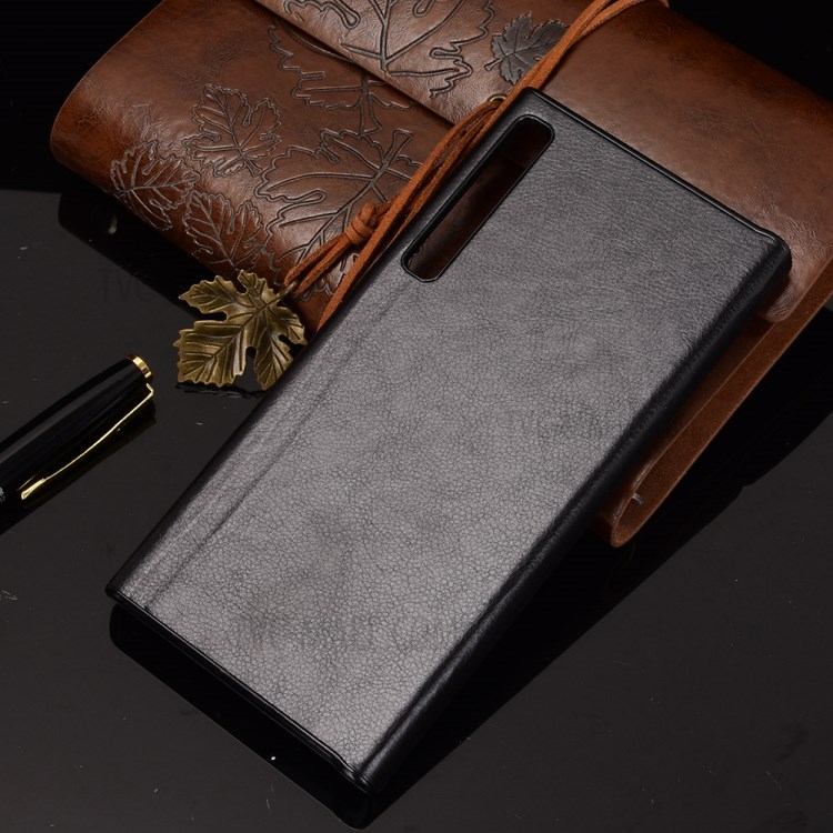 Litchi Texture PU Leather Coated PC Phone Case for Huawei Mate X / Mate Xs - Black-4