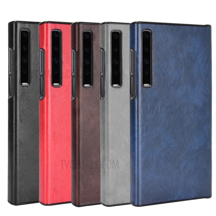 Litchi Texture PU Leather Coated PC Phone Case for Huawei Mate X / Mate Xs - Black-5