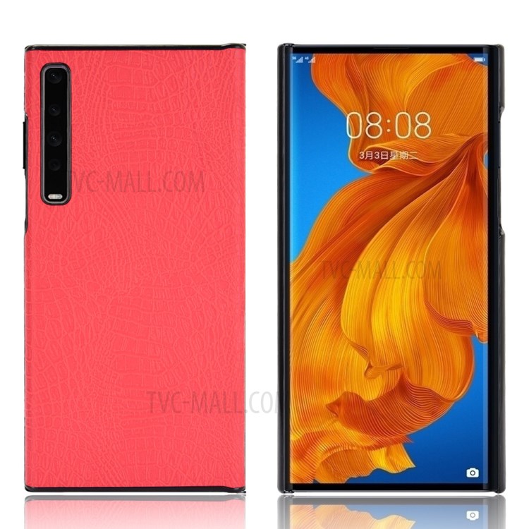 Crocodile Leather Coated PC Phone Case Cover for Huawei Mate X/XS - Red-1