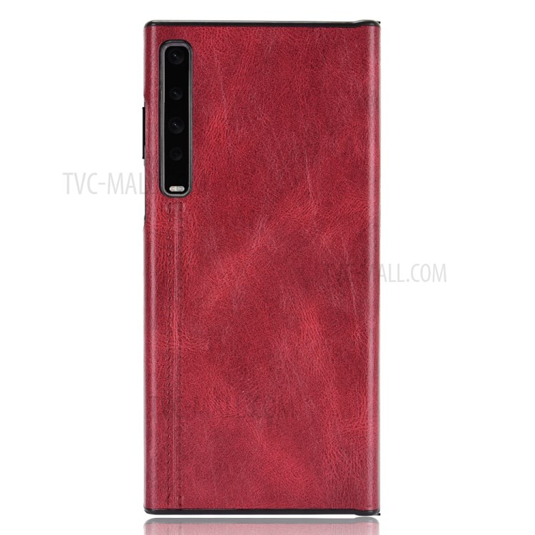 TPU Frame + PU Leather Coated PC Panel Hybrid Case for Huawei Mate X/XS - Red-2