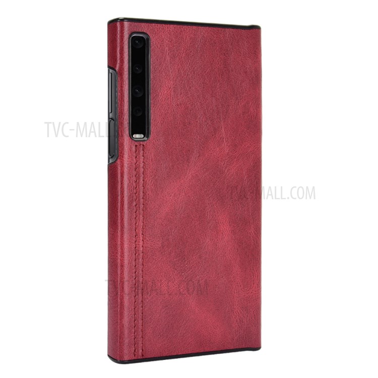 TPU Frame + PU Leather Coated PC Panel Hybrid Case for Huawei Mate X/XS - Red-3
