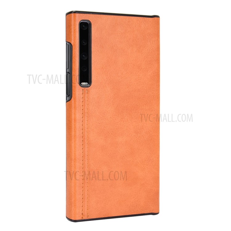 TPU Frame + PU Leather Coated PC Panel Hybrid Case for Huawei Mate X/XS - Orange-2