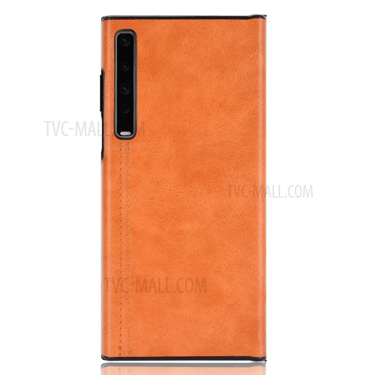 TPU Frame + PU Leather Coated PC Panel Hybrid Case for Huawei Mate X/XS - Orange-3